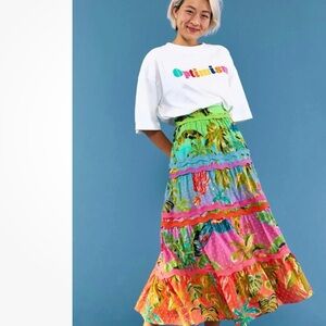 Anthropologie FARM Rio Ombré Forest Midi Skirt. Extra Small. New with tags.